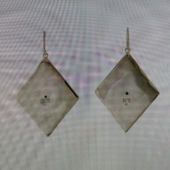 Anna Beck Crystal Flower Textured Drop Sterling Silver Earrings - Exquisite - Picture 4 of 5